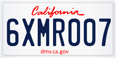 CA license plate 6XMR007