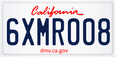CA license plate 6XMR008