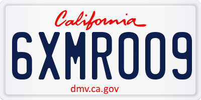 CA license plate 6XMR009