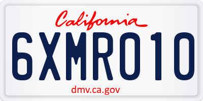 CA license plate 6XMR010