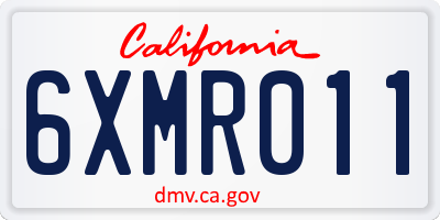 CA license plate 6XMR011