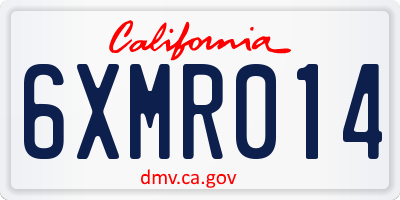 CA license plate 6XMR014