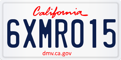 CA license plate 6XMR015