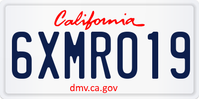 CA license plate 6XMR019
