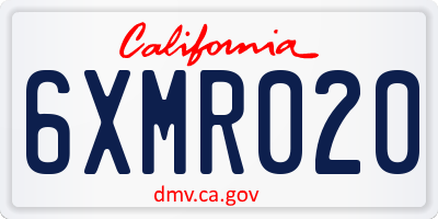CA license plate 6XMR020