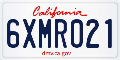 CA license plate 6XMR021