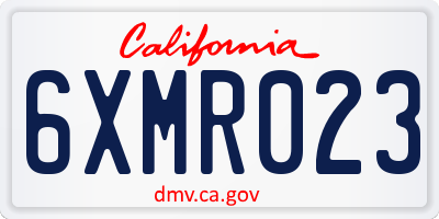 CA license plate 6XMR023