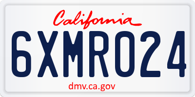CA license plate 6XMR024