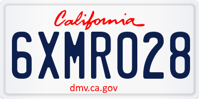 CA license plate 6XMR028