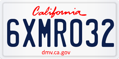 CA license plate 6XMR032