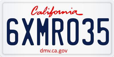 CA license plate 6XMR035
