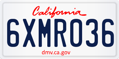 CA license plate 6XMR036