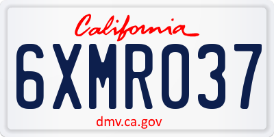 CA license plate 6XMR037