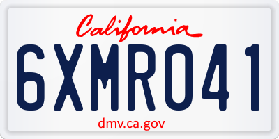 CA license plate 6XMR041