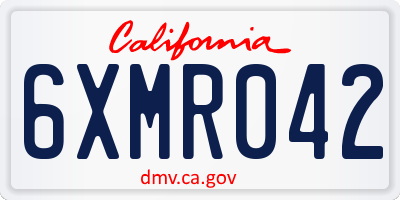 CA license plate 6XMR042