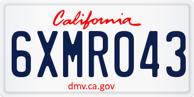 CA license plate 6XMR043
