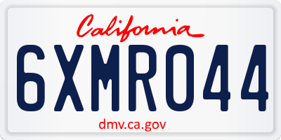 CA license plate 6XMR044