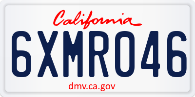 CA license plate 6XMR046