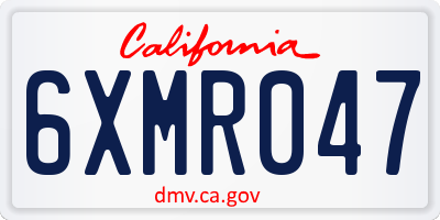 CA license plate 6XMR047