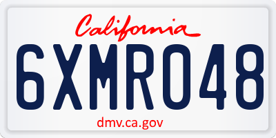 CA license plate 6XMR048