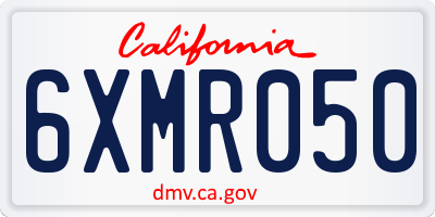 CA license plate 6XMR050