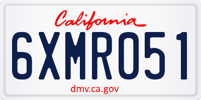 CA license plate 6XMR051