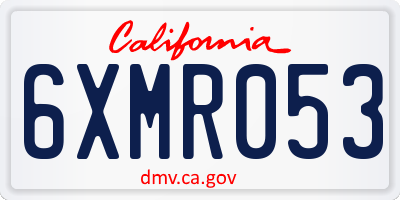 CA license plate 6XMR053