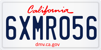 CA license plate 6XMR056