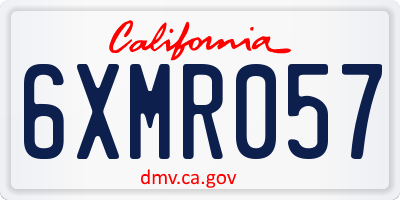 CA license plate 6XMR057