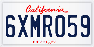 CA license plate 6XMR059