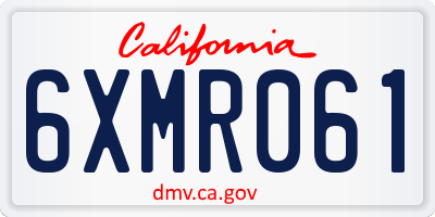 CA license plate 6XMR061