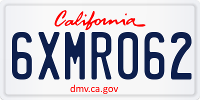 CA license plate 6XMR062