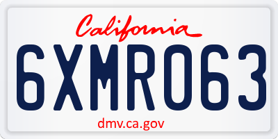 CA license plate 6XMR063
