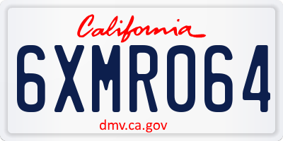 CA license plate 6XMR064