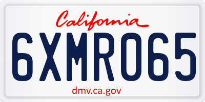 CA license plate 6XMR065