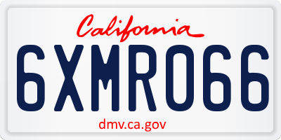 CA license plate 6XMR066