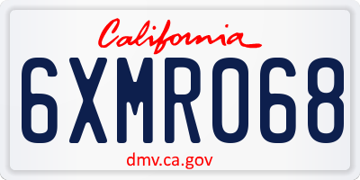 CA license plate 6XMR068