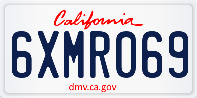 CA license plate 6XMR069