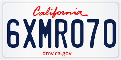 CA license plate 6XMR070