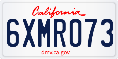 CA license plate 6XMR073
