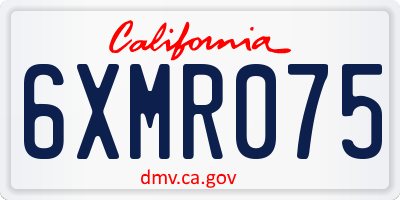 CA license plate 6XMR075