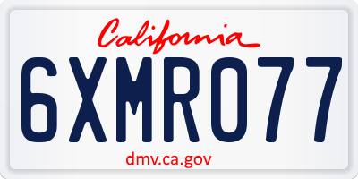 CA license plate 6XMR077