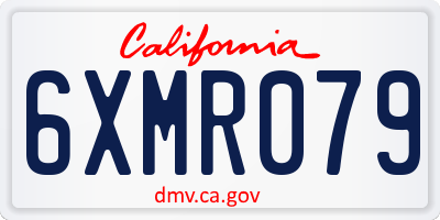 CA license plate 6XMR079