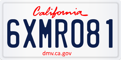 CA license plate 6XMR081