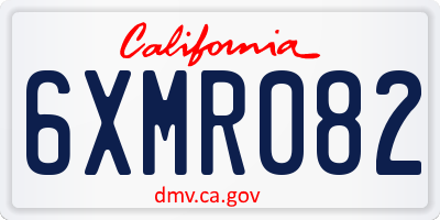 CA license plate 6XMR082