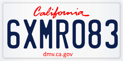CA license plate 6XMR083
