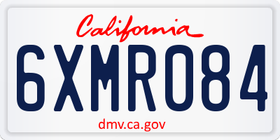 CA license plate 6XMR084