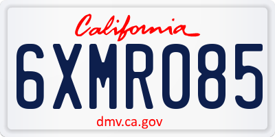 CA license plate 6XMR085