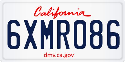 CA license plate 6XMR086