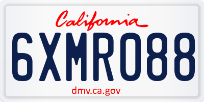 CA license plate 6XMR088